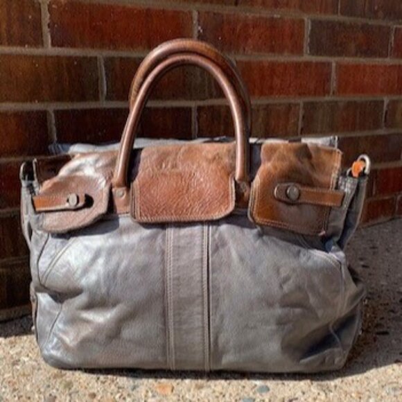 Alchimia Leather Handbag Grey and Brown - Picture 3 of 12